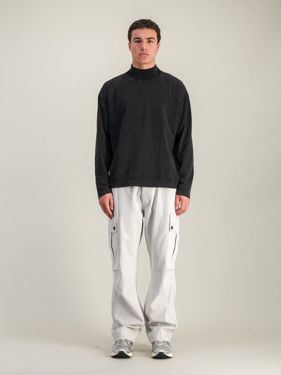 Nest Mock Neck T-shirt - Faded Black - Parages - Aura Store - vue 1