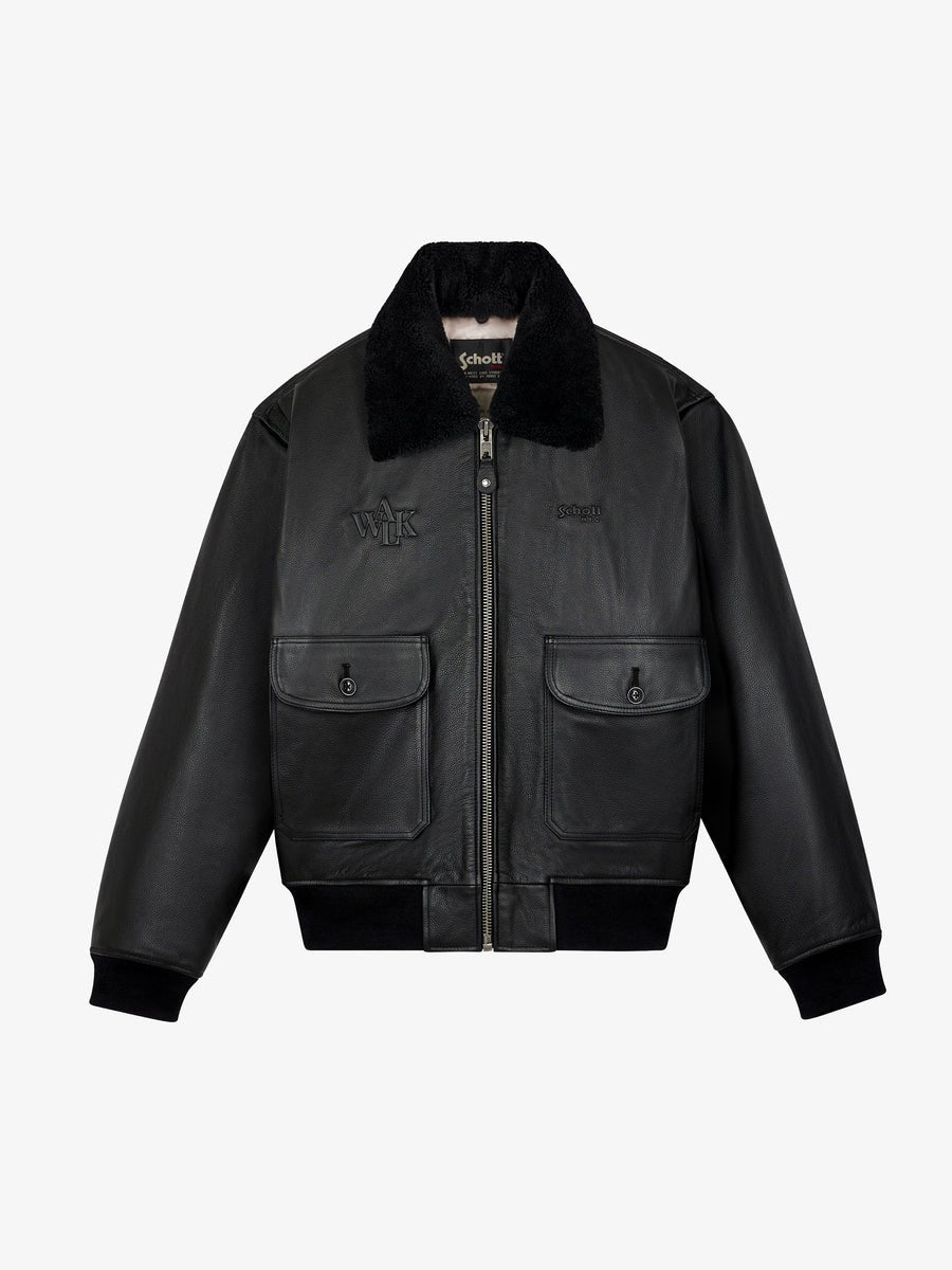 Walk in Paris x Schott NYC Onyx flight jacket - Aura Store - vue 2