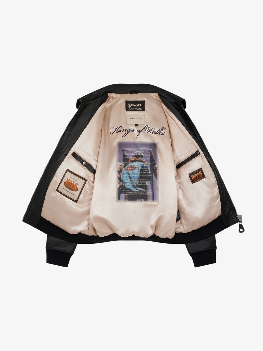 Walk in Paris x Schott NYC Onyx flight jacket - Aura Store - vue 3