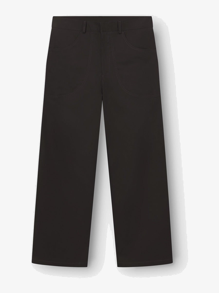 Pantalon vous décidez Curve Pants marron foncé en twill deadstock italien - Aura Store — photo 1