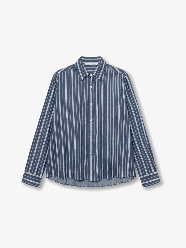 FIND SHIRT - BLUE / WHITE RETRO ROPE STRIPE