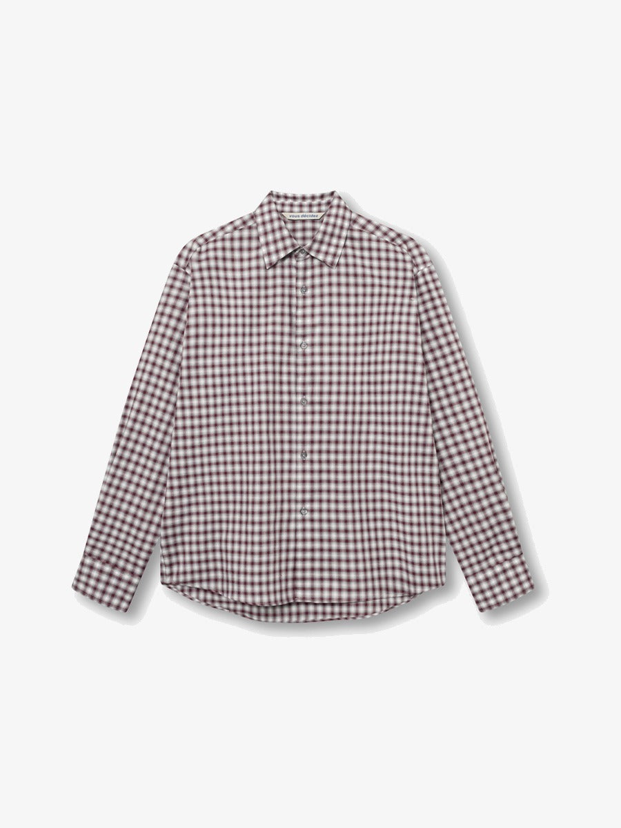 Chemise à carreaux vous décidez Find Shirt White / Grey / Red Check en coton deadstock portugais - Aura Store — photo 1