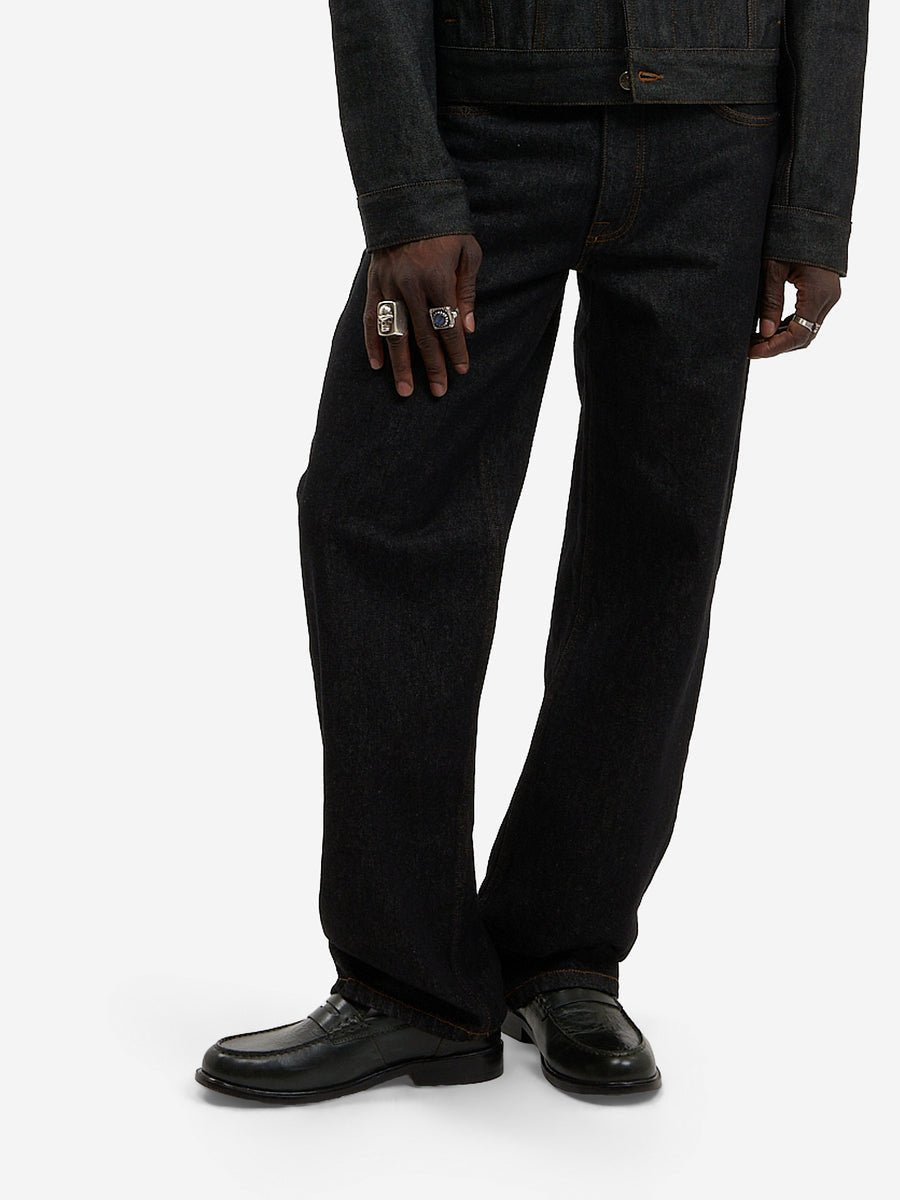 Le pantalon regular en denim brut - Walk in Paris - Aura Store - vue 3