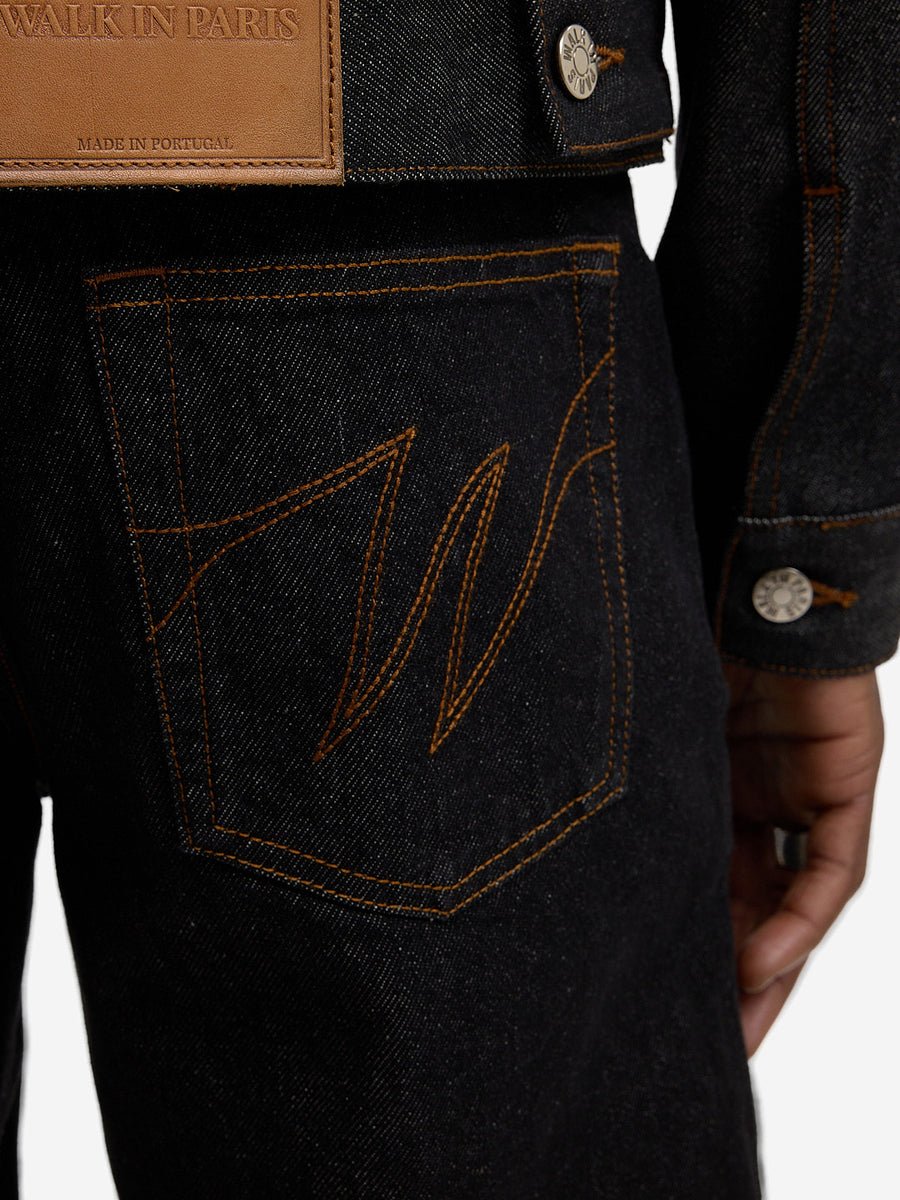 Le pantalon regular en denim brut - Walk in Paris - Aura Store - vue 10