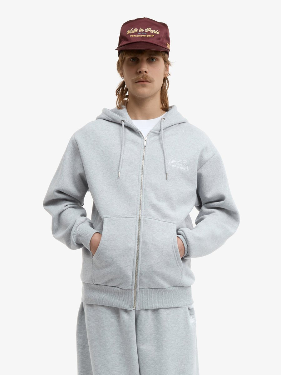 Le hoodie zippé Signature gris - Walk in Paris - Aura Store - vue 4