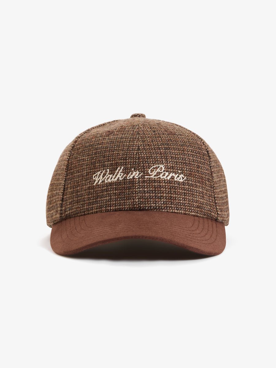 La casquette Baseball pied-de-poule marron - Walk in Paris - Aura Store - vue 1