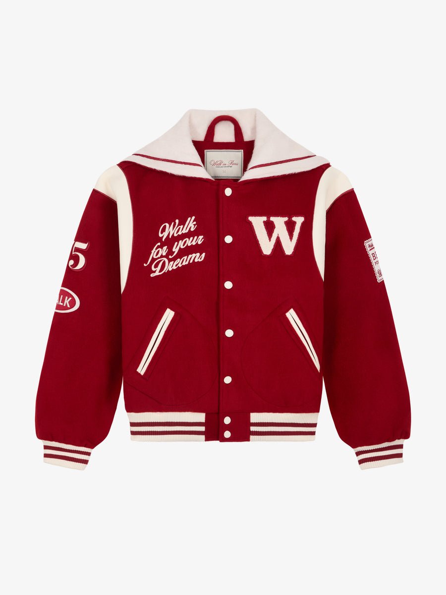 La Varsity Jacket du Postier en laine rouge - Walk in Paris - Aura Store - vue 1