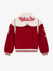 La Varsity Jacket du Postier en laine rouge - Walk in Paris - Aura Store - vue 2
