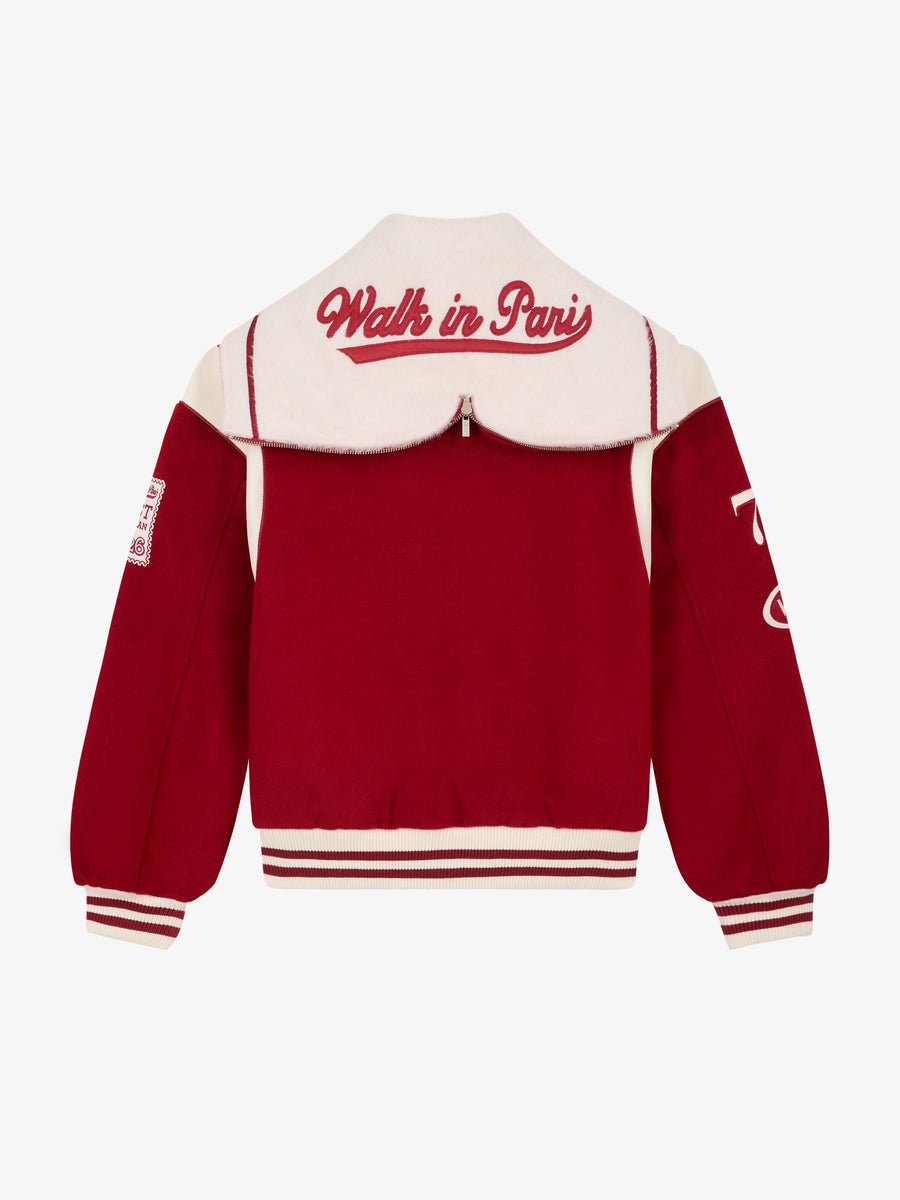 La Varsity Jacket du Postier en laine rouge - Walk in Paris - Aura Store - vue 2