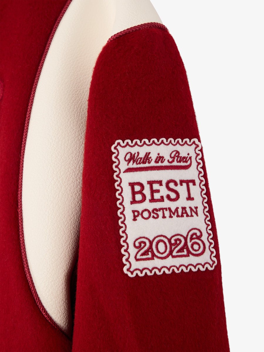 La Varsity Jacket du Postier en laine rouge - Walk in Paris - Aura Store - vue 10