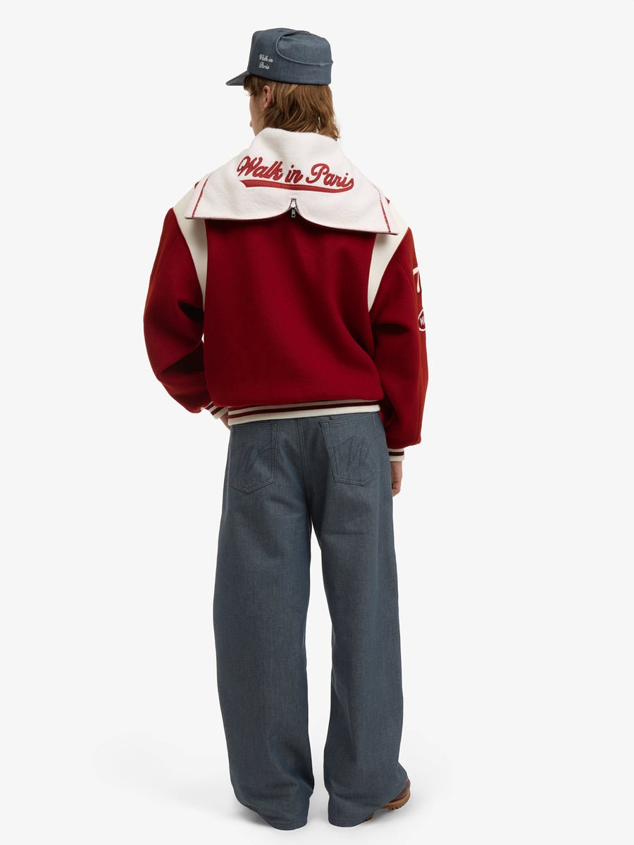 La Varsity Jacket du Postier en laine rouge - Walk in Paris - Aura Store - vue 8