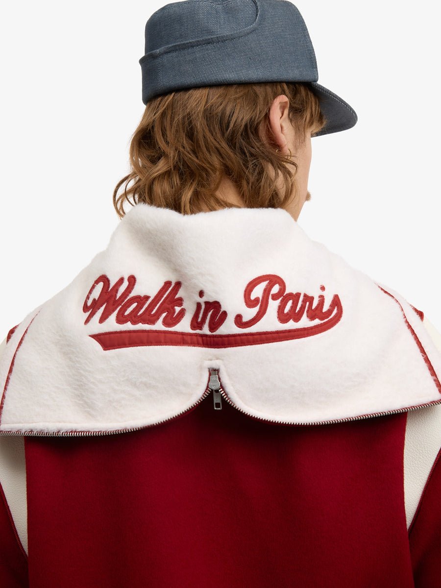 La Varsity Jacket du Postier en laine rouge - Walk in Paris - Aura Store - vue 6