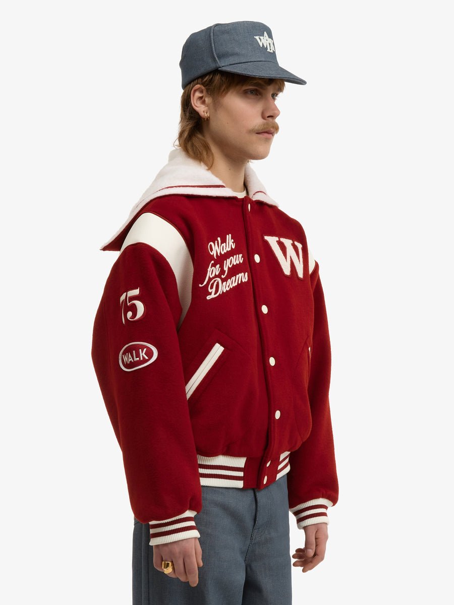 La Varsity Jacket du Postier en laine rouge - Walk in Paris - Aura Store - vue 4