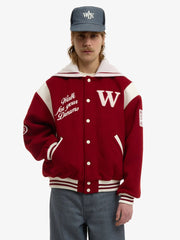 La Varsity Jacket du Postier en laine rouge - Walk in Paris - Aura Store - vue 3