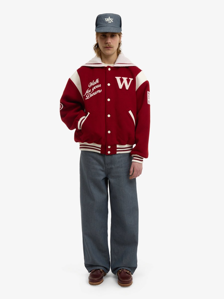 La Varsity Jacket du Postier en laine rouge - Walk in Paris - Aura Store - vue 7