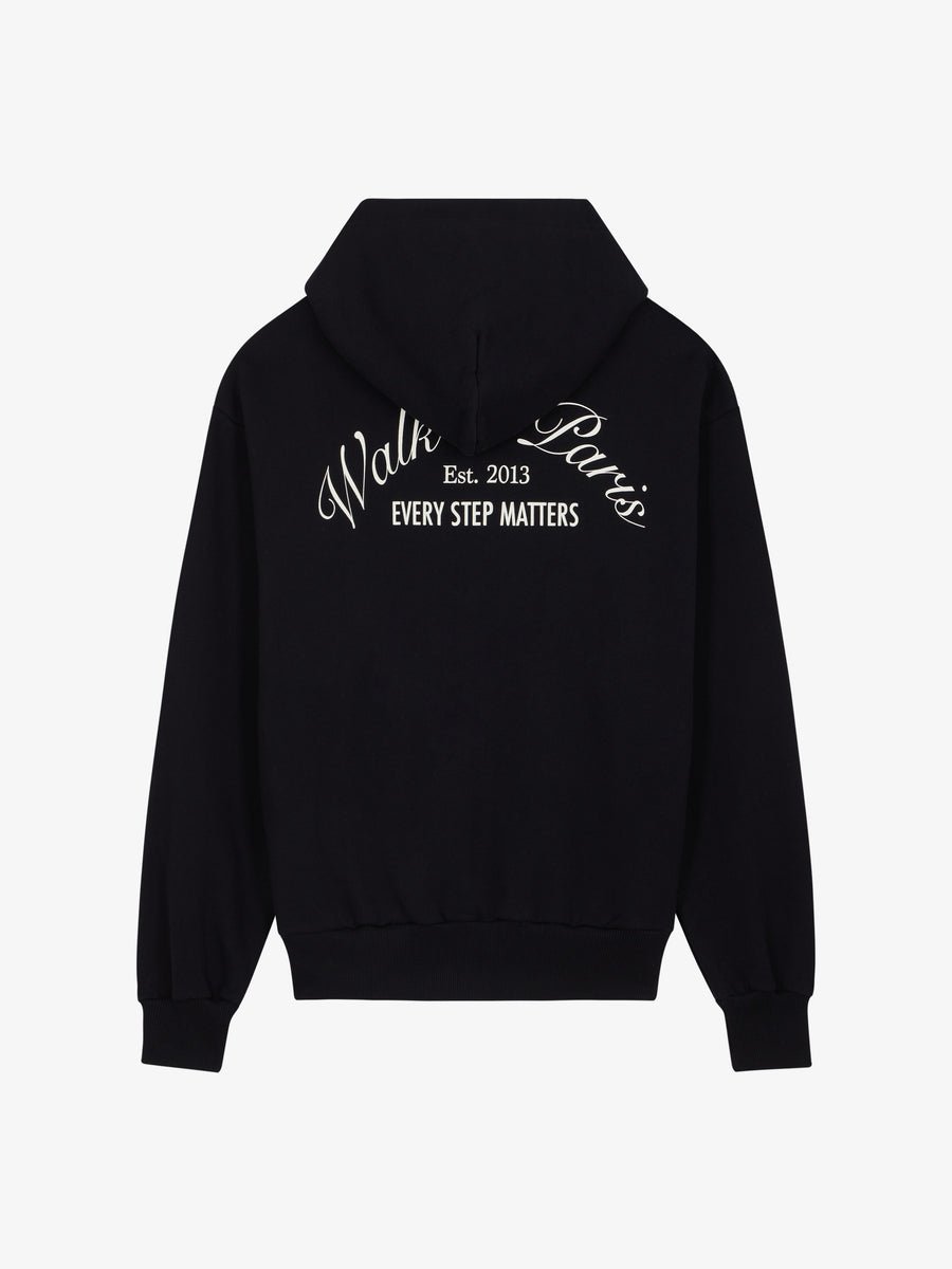 Le hoodie zippé Signature noir - Walk in Paris - Aura Store - vue 2