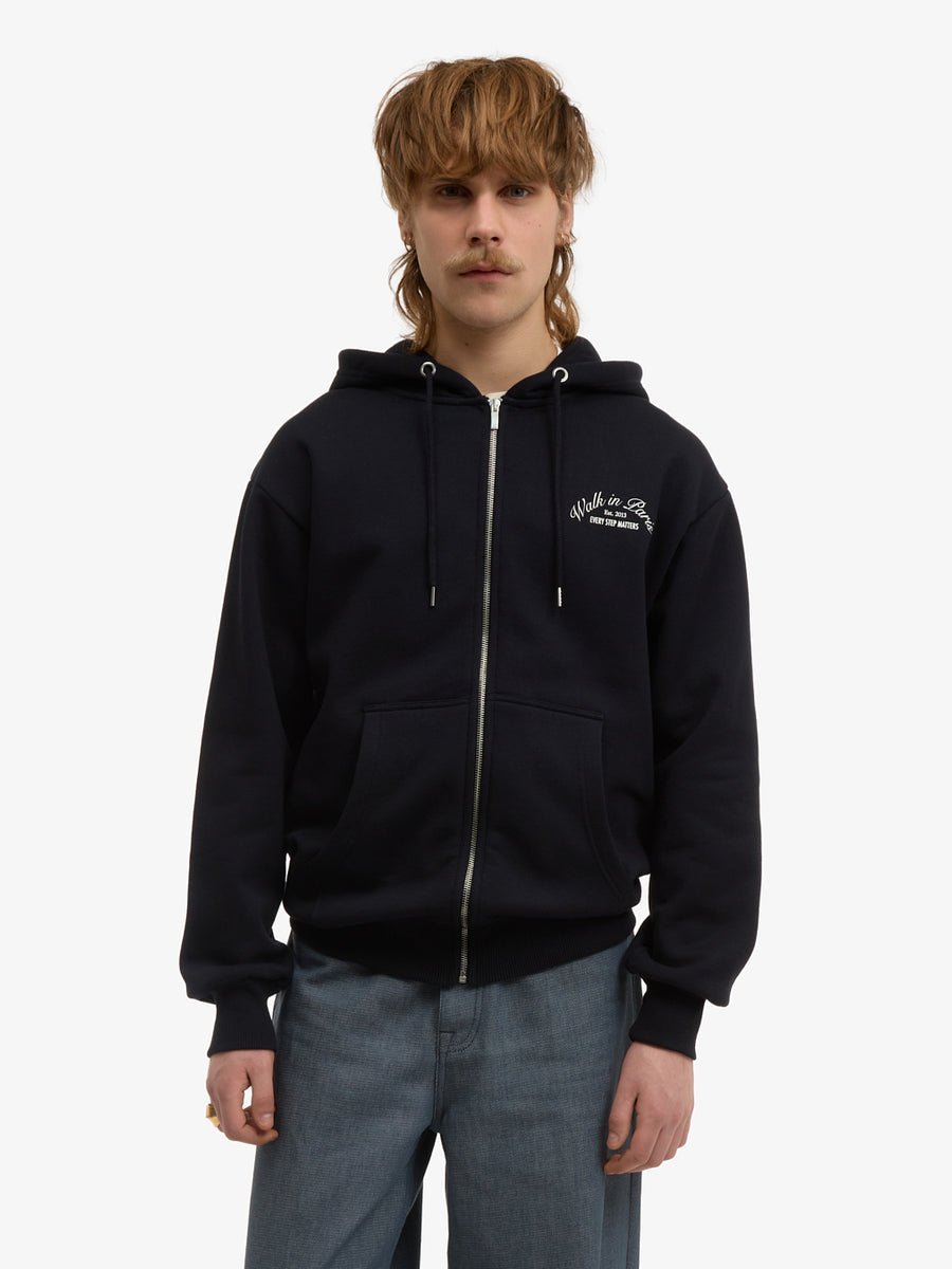 Le hoodie zippé Signature noir - Walk in Paris - Aura Store - vue 4