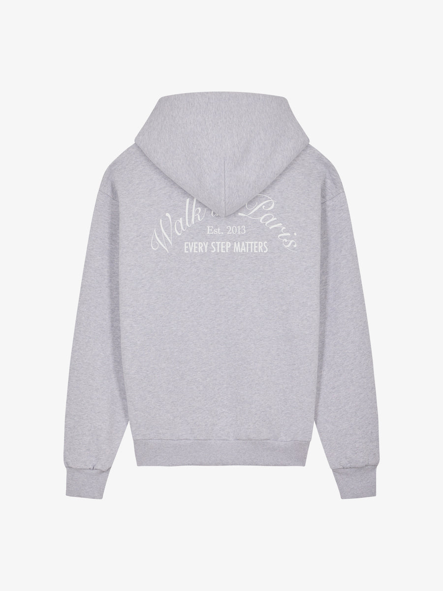 Le hoodie zippé Signature gris - Walk in Paris - Aura Store - vue 2