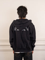 Le hoodie zippé Signature noir - Walk in Paris - vue de dos portée