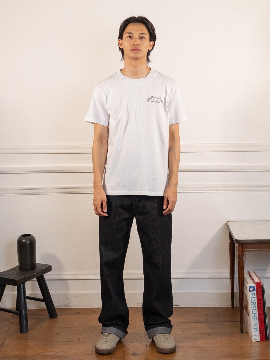 Le t-shirt Signature blanc - Walk in Paris - vue portée en pied