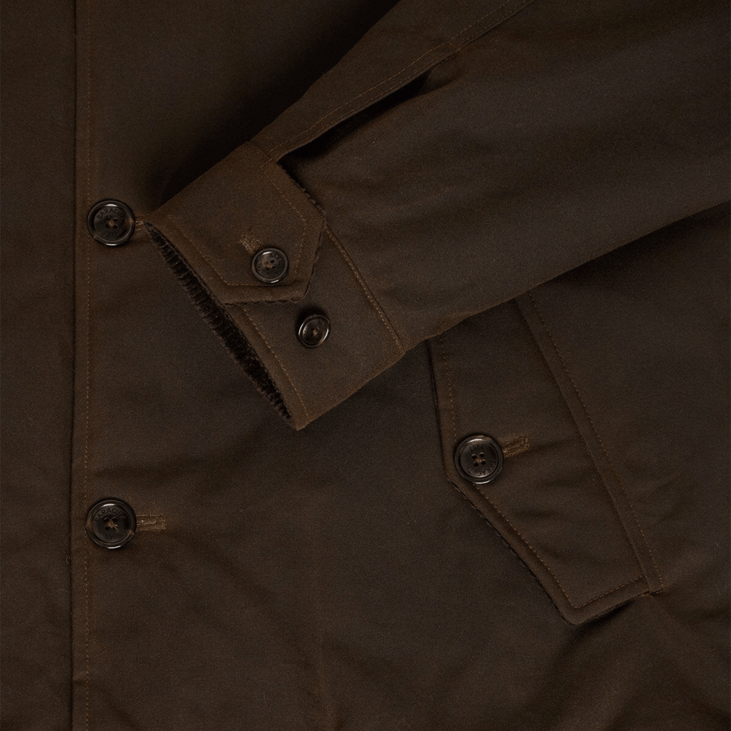 Waxed Deck Jacket Deep Moss coton ciré vert foncé – vêtements homme Rennes – Aura Store Rennes