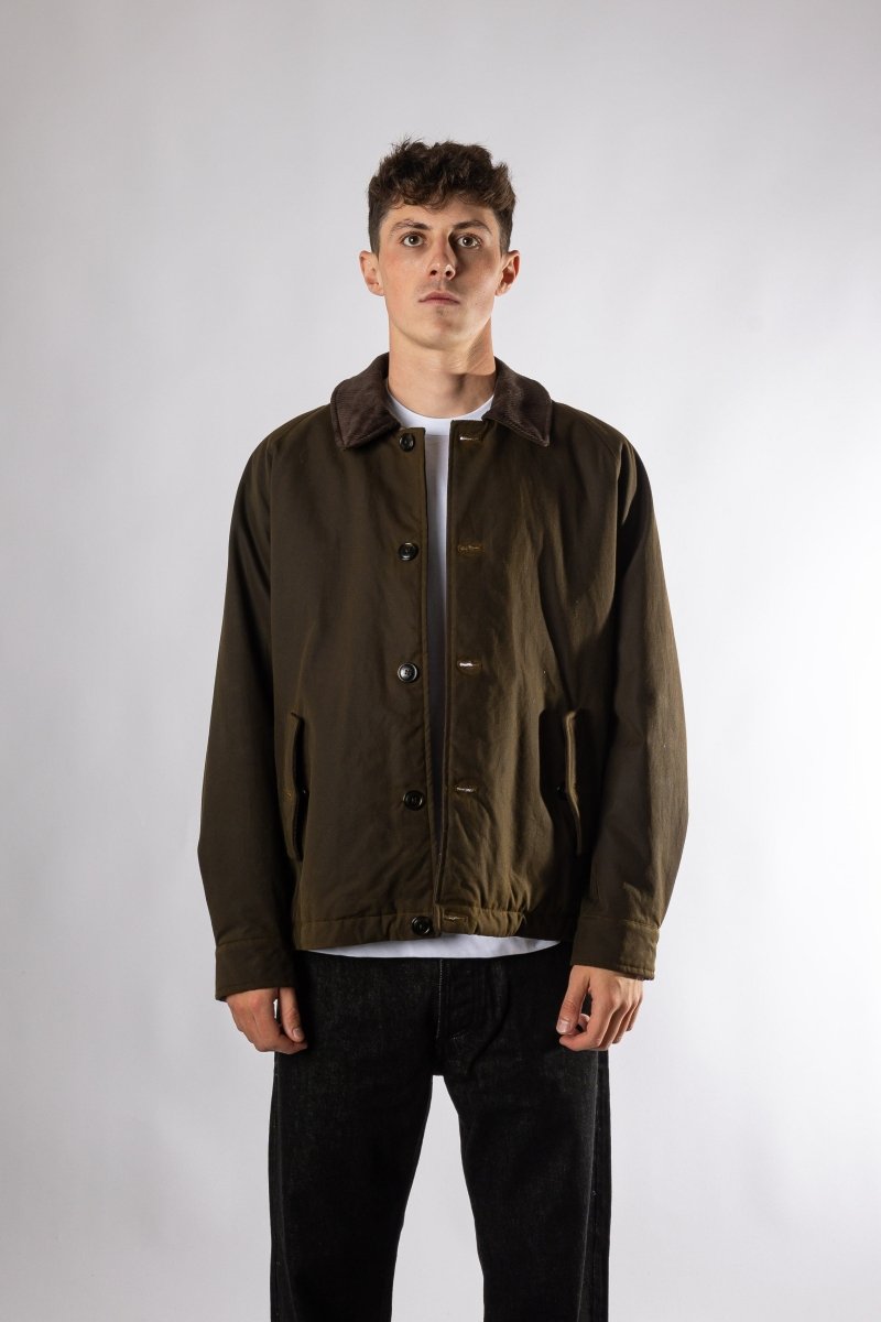 WAXED DECK JACKET - DEEP MOSS BARACUTA