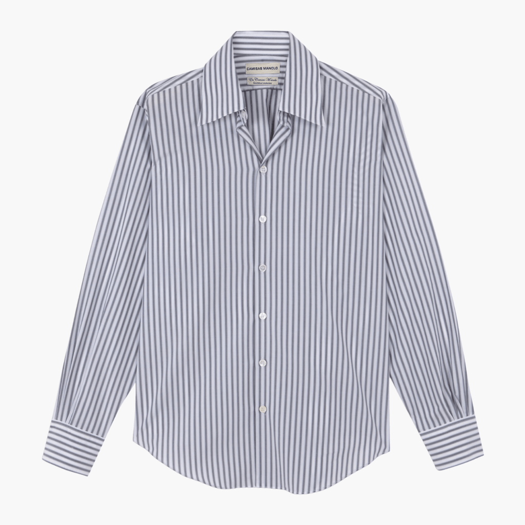 Détail White Black Stripes Normal Shirt – boutique homme Rennes – Aura Store
