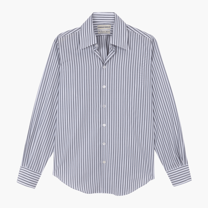 Détail White Black Stripes Normal Shirt – boutique homme Rennes – Aura Store