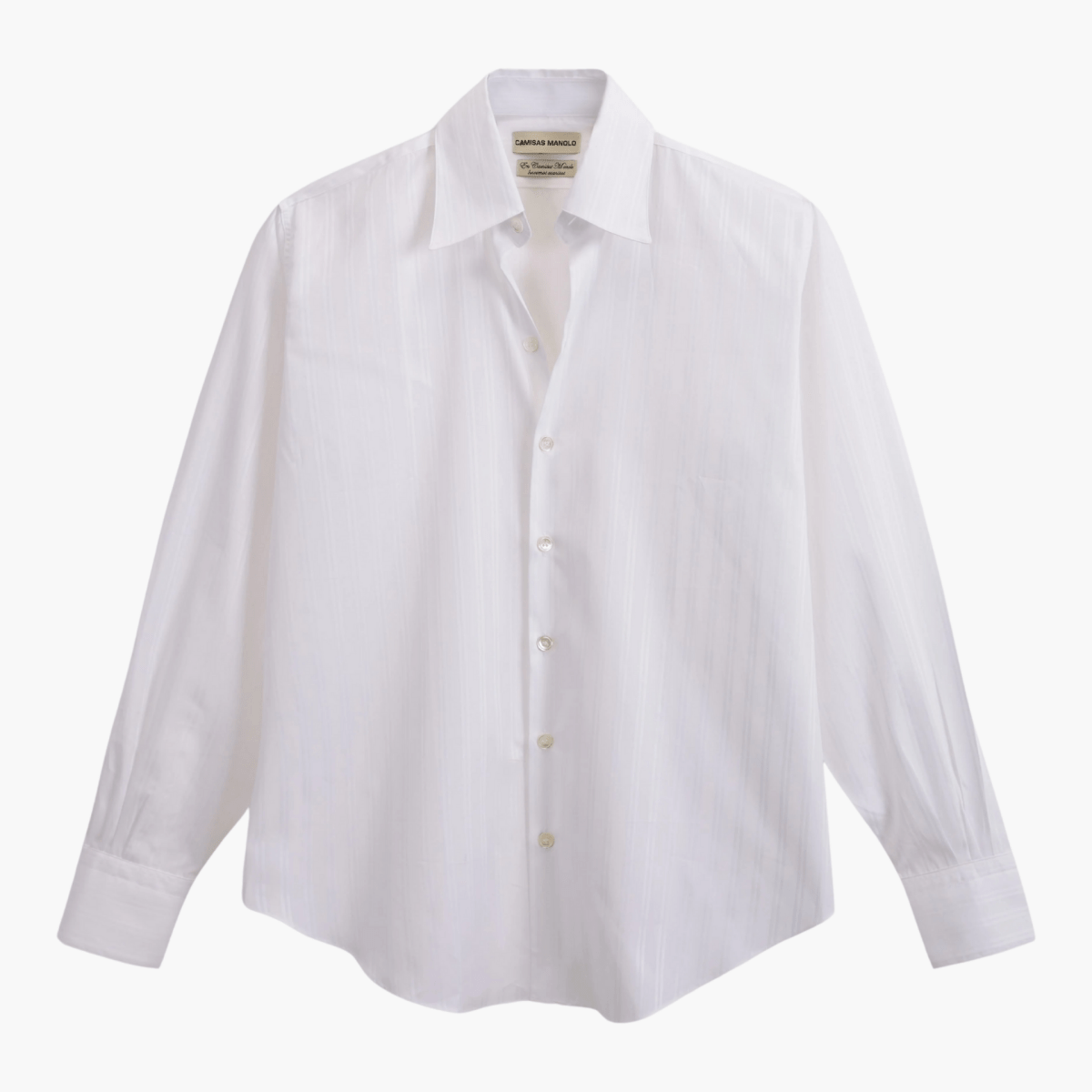 White White Stripes Normal Shirt vue de face – vêtements homme Rennes