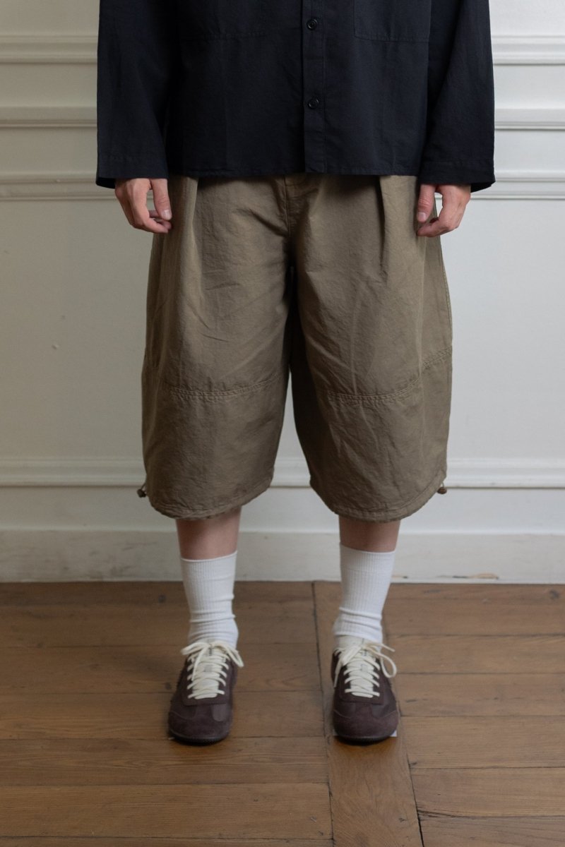 ymc salba short stone coton-lin organique finition garment dyed — photo 2